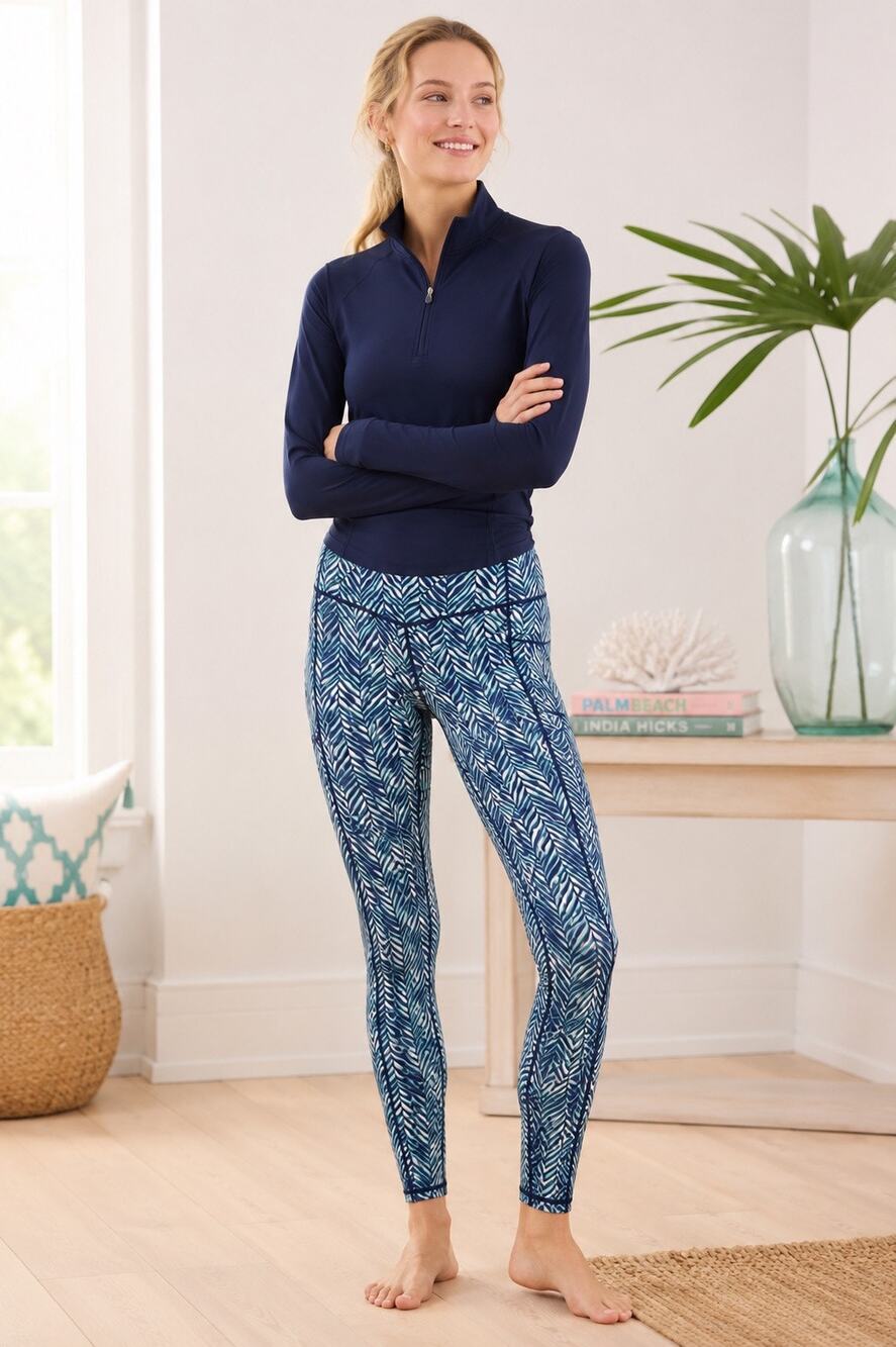 J. McLaughlin | High Waist Sz XL Maximalist Preppy Print Leggings with Pockets